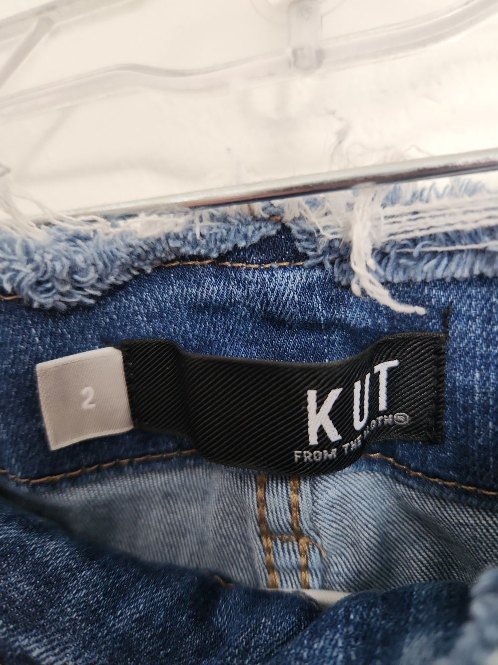 Kut from the Kloth Distressed High-Rise Flare Jeans - Blue - Picture 2 of 5